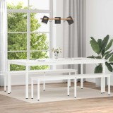 vidaXL Masă de dining Alb 200 x 100 x 75 cm Lemn de pin masiv 3416326