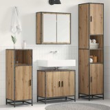 vidaXL Set de mobilier pentru baie Pe perete 4 pcs stejar artizanal 3402513