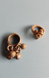 Lot 2 Inele Vintage Bronz/Cupru &ndash; Inel Tribal Clopoței și Inel Ritualic Țestoasă OM