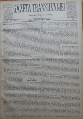 Gazeta Transilvaniei , Numer de Dumineca , Brasov , nr. 161 , 1904 foto