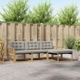 vidaXL Set de canapele de exterior cu pernă 4 pcs Alb și gri deschis 3388561