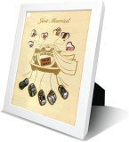 Cadou pentru nunta Dmhsgift, lemn, alb/natur/negru, 21 x 28 x 2 cm