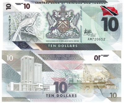 Trinidad Tobago 10 Dolari 2020 P-62 UNC foto