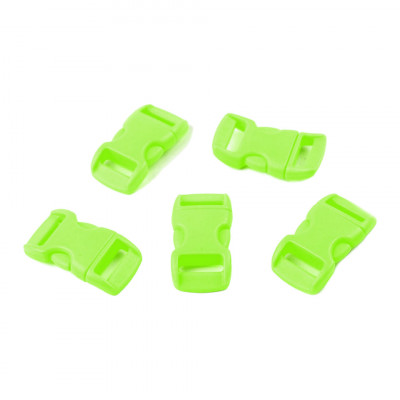 Set 5 catarame trident curbate din plastic pentru textile Crisalida, latime 10 mm, dimensiuni 15 x 29 mm, Verde neon foto