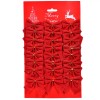 Set Fundite Decorative Craciun, Model Catifelat, Rosu, Dimensiune 4.5x5.5cm, 24 Buc., Oem