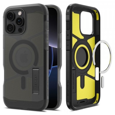 Husa MagSafe pentru Apple iPhone 16 Pro, Spigen, Tough Armor, Neagra Satinata foto