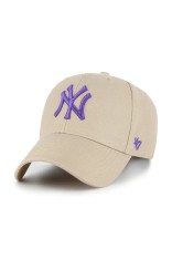 47 brand șapcă MLB New York Yankees culoarea bej, cu imprimeu, B-MVPSP17WBP-KHP