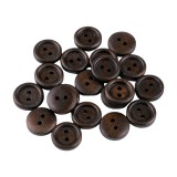 Set 20 nasturi din lemn cu 2 gauri, marimea 20&quot; Maro