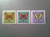 Serie mica Polonia 1967 - Fluturi , 3 val. stampilate