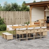 Gossi set mobilier de gradina cu perne, 13 piese, bej, poliratan
