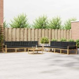 vidaXL Set de canapele de exterior 9 pcs Alb și antracit 3386246