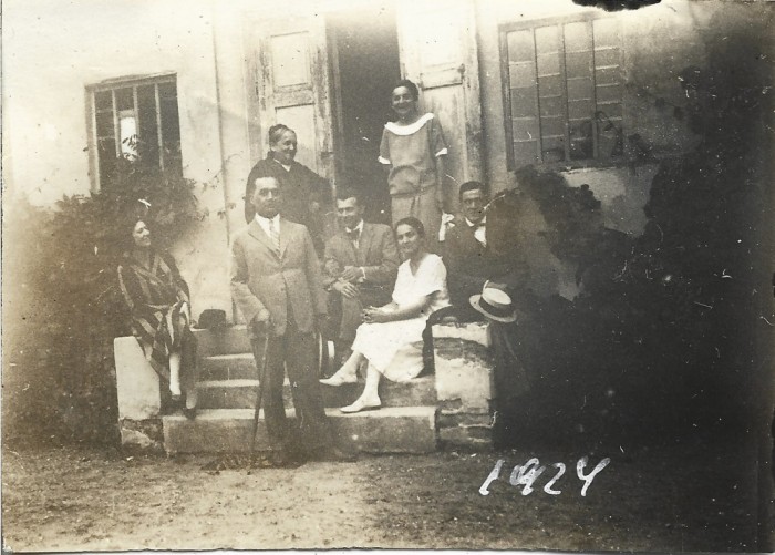 A3920N Lucian Blaga, Cornelia Blaga născută Brediceanu, Cornelia Brediceanu născută Rădulescu și Caius Brediceanu, Lugoj, 1924, FOTOGRAFIE MICĂ