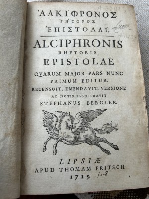 Principala opera, princeps,1715 a lui Stefan Bergler, roman din Transilvania , Alciphronis foto