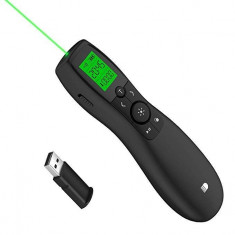 Presenter laser Wireless 200 m, afisaj ora timer, lumina verde, reincarcabil foto