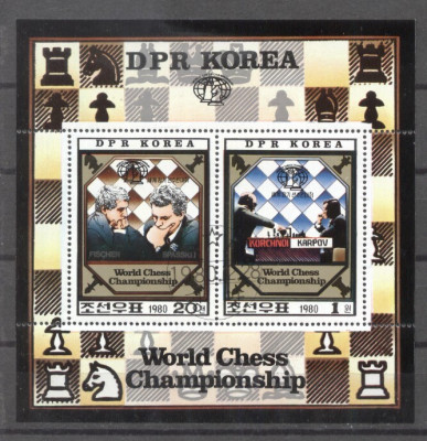 Korea 1980 Chess, perf. sheetlet, used G.385 foto