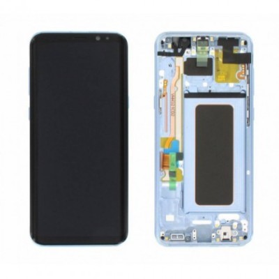 Display cu touchscreen cu rama bleu Samsung G955 Galaxy S8 Plus Service Pack foto