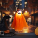 Decoratiune iluminata de Halloween - dovleac - de agatat - LED RGB - 70 x 50 cm