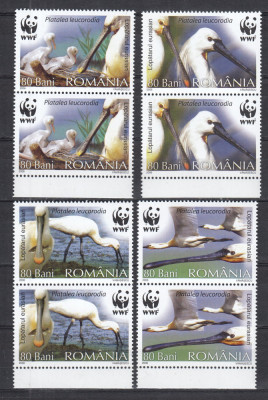 ROMANIA 2006 LP 1744 PASARI PROTEJATE LOPATARUL EURASIAN WWF PERECHE SERII MNH foto