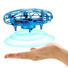 Nava Zburatoare UFO, Lumini Led, Senzori infrarosu, incarcare Usb, Albastru