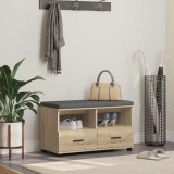 vidaXL Bancă pentru hol cu pernă Stejar Sonoma 80 x 38 x 46 cm 891458