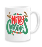 Cana alba personalizata Merry Christmas, INOVATIX&reg;. 330ml, Oem
