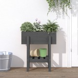 Cumpara ieftin Jardinieră de grădină, gri, 62x30x69 cm, lemn masiv pin