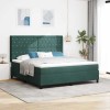 VidaXL Pat cu boxă spring LED și saltea Verde &icirc;nchis 180 x 200 cm 3343829