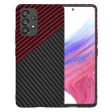 Husa slim carbon pentru samsung galaxy a53 5g - protectie premium fibershell, red vortex