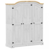 Cumpara ieftin Sifonier &bdquo;Corona&rdquo;, alb, 151,5x52x186 cm, lemn masiv de pin