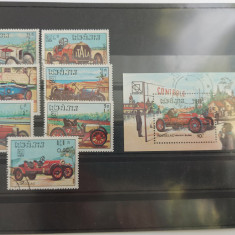 TS22 - Timbre serie Postes Laos - automotive - masini de epoca retro