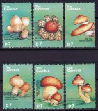 Serie completă de 6 timbre tematice &bdquo;Ciuperci Sălbatice&rdquo; &ndash; The Gambia &ndash; 1993 (MNH / Neuzate)