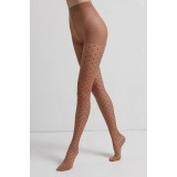 Ciorap cu model plasă cu puncte, Conte Fantasy Pois - Bronz, 3-M Standard