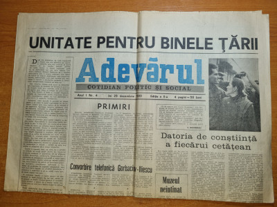 adevarul 28 decembrie 1989-revolutia romana foto