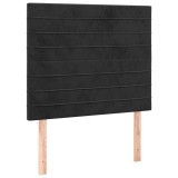 Cumpara ieftin Tablie de pat neagra 100x5x118/128 cm catifea