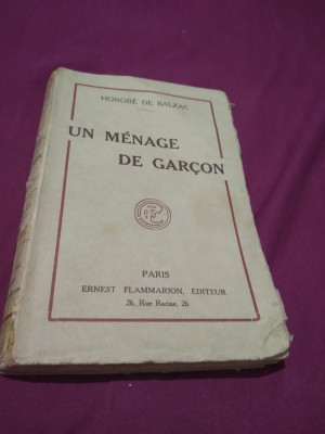 UN MENAGE DE GARCON -HONORE DE BALZAC FRANCEZA INTERBELICA foto