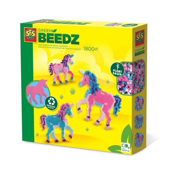 Set creativ Green Beedz &ndash; Margele de calcat Unicorn