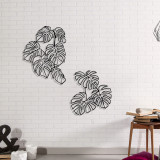 Decoratiune de perete, Spirit Leaf, metal, 139 x 89 cm, negru, Enzo