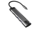 Hub USB 3.0 NATEC cu HDMI, RJ45, USB A x2 și USB C, 5 porturi, gri