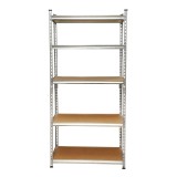 Raft metalic cu 5 polite MDF, 180x90x30cm, 120kg polita, montaj fara suruburi