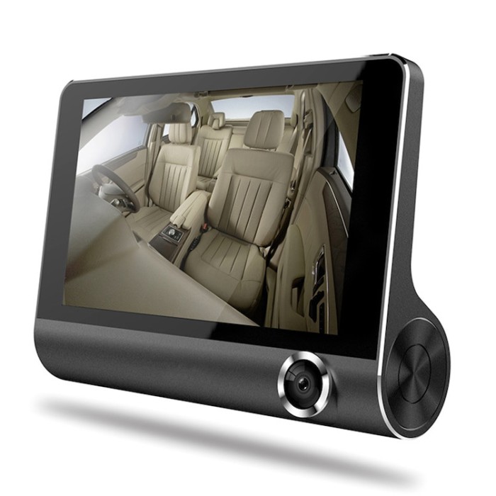 Camera auto DVR, Full HD cu 3 camere, fata, spate, interior, G Senzor, night vision, detectie miscare, monitor parcare, ecran 4 inch