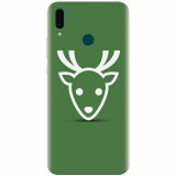 Husa silicon pentru Huawei Y9 2019, Minimal Reindeer Illustration Green