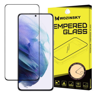Folie Protectie Ecran WZK pentru Samsung Galaxy S21 5G, Sticla securizata, Full Face, Full Glue, Neagra foto