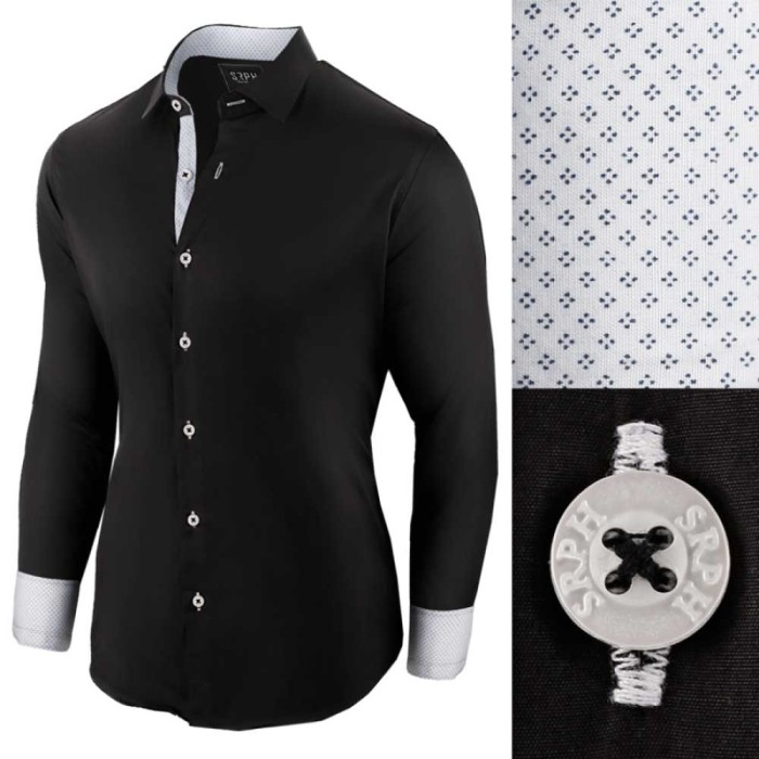 Camasa pentru barbati, neagra, regular fit, bumbac, casual, premium - Business Class Ultra Camasa pentru barbati, neagra, regular fit, bumbac, casual, premium - Business Class Ultra