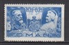ROMANIA 1938 LP 128 CENTENARUL NASTERII REGELUI CAROL VALOAREA VALOAREA 15 LEI ULTRAMARIN EROARE NEDANTELATA LATURA DREAPTA LIPSA GUMA, Nestampilat