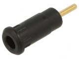 Soclu Banană 2mm 10A Negru pentru Panou cu Izolație