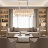 Candelabru din cristal PETAL Regalis, 12xE14, auriu, 80x30 cm