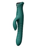 Vibrator Rabbit Mose 2 Thruster+Heating, App Control, Silicon, USB Magnetic, Verde, 25.8 cm
