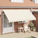 vidaXL Copertină retractabilă manual, crem, 400 cm