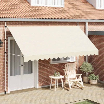 vidaXL Copertină retractabilă manual, crem, 400 cm 143698 foto