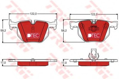 Set placute frana,frana disc BMW Seria 6 Cabriolet (E64) (2004 - 2010) TRW GDB1727DTE foto